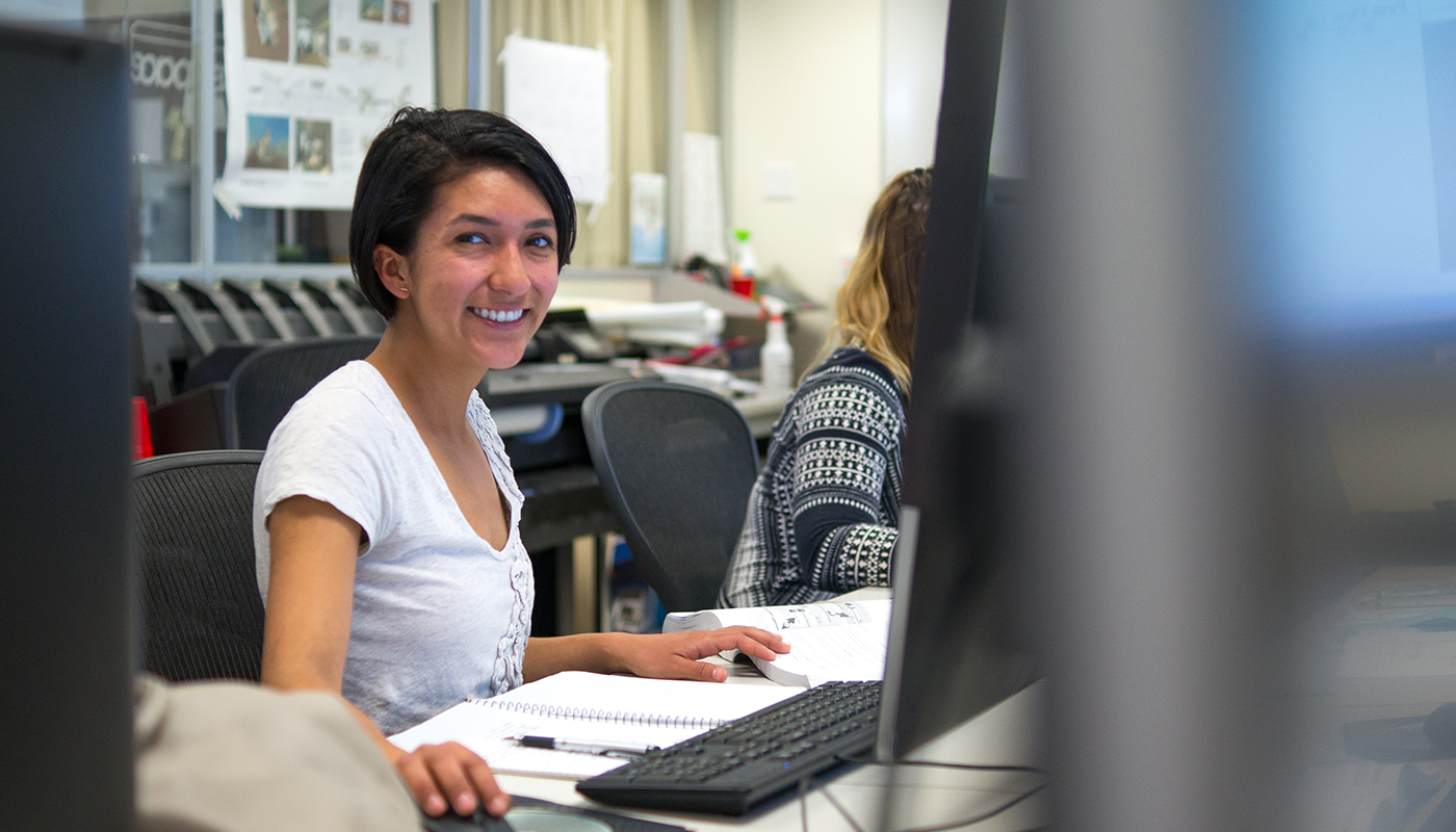 Student on Computer